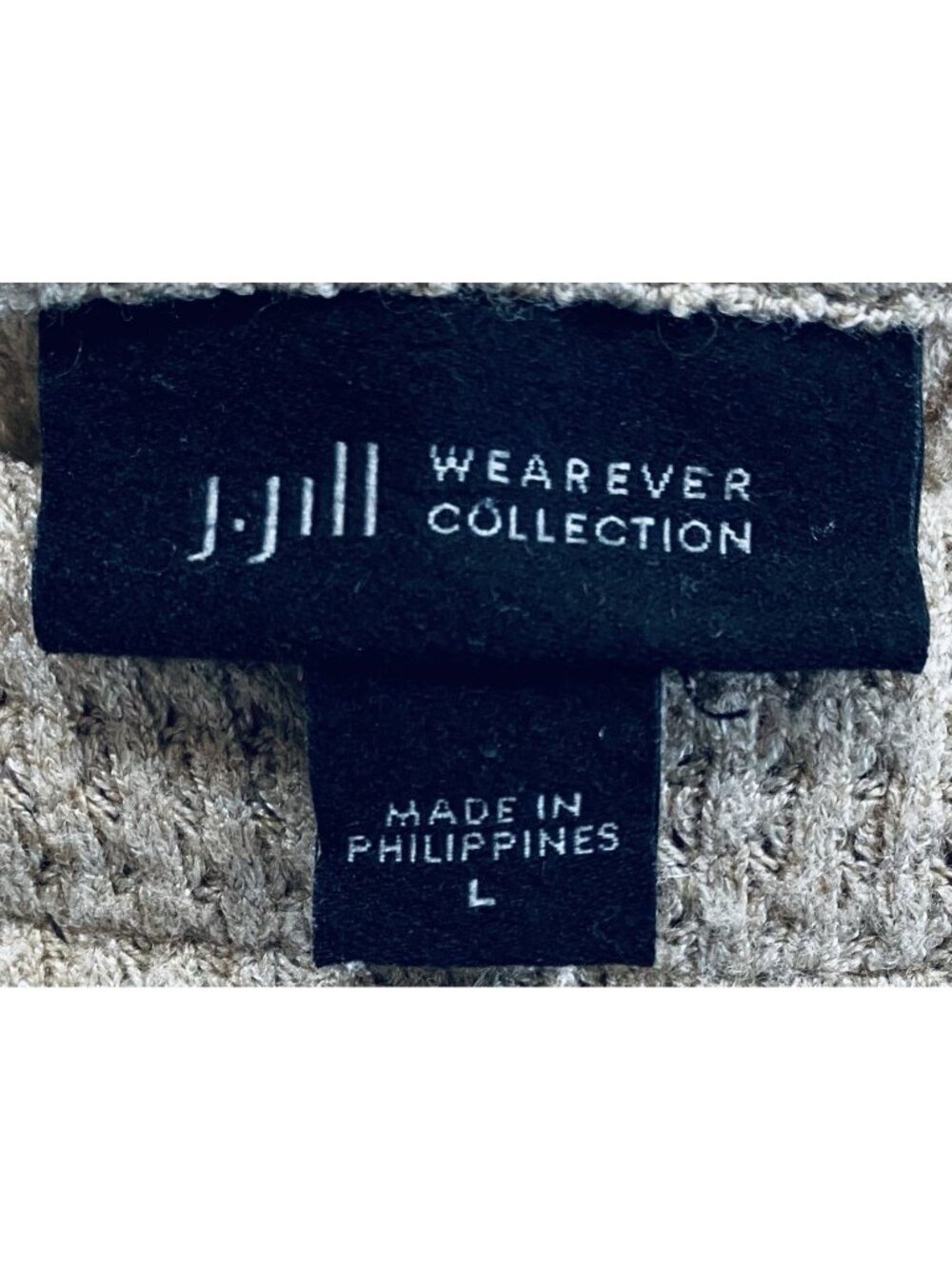 J Jill Wearever Collection Top Womens Large Camel Tan Waffle Knit Boat Neck - Picture 4 of 7